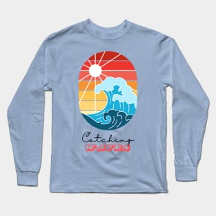 Catching Waves Surfer Surfing Summer Beach Long Sleeve T-Shirt